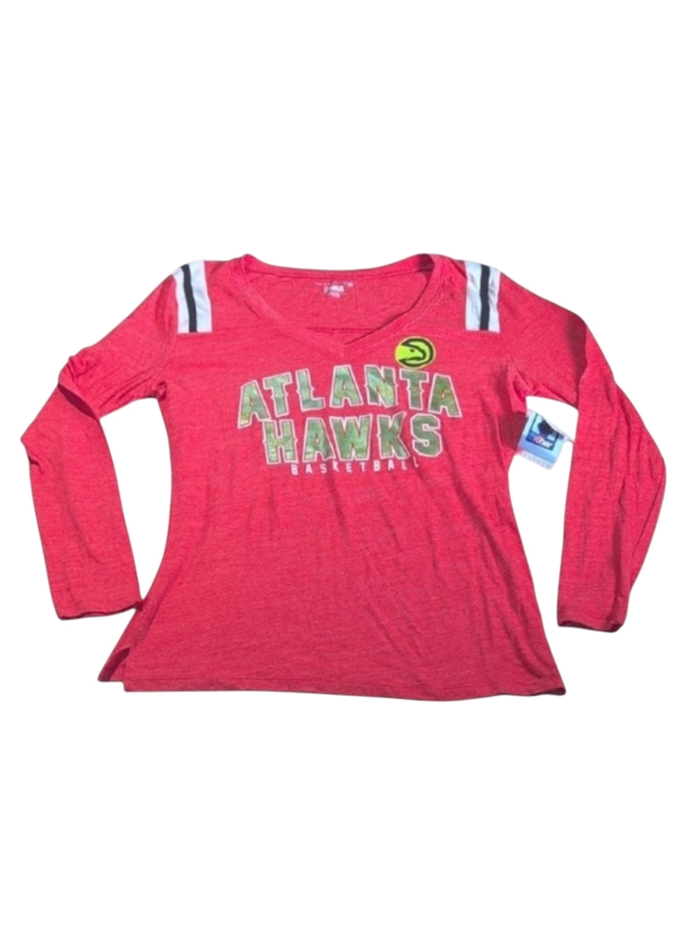 NBA Atlanta Hawks Long Sleeve V-Neck T-Shirt Size Large